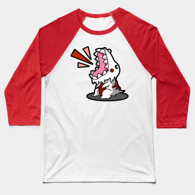 SM3GMASAURUS WHITE (RED) Baseball T-Shirt by KnavishApparel